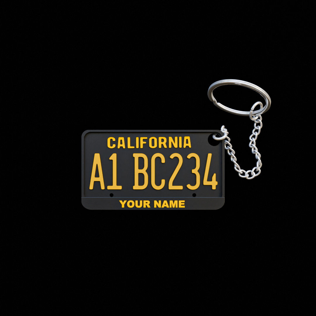 Customize California License Plate Keychain - %30 OFF - Free Delivery