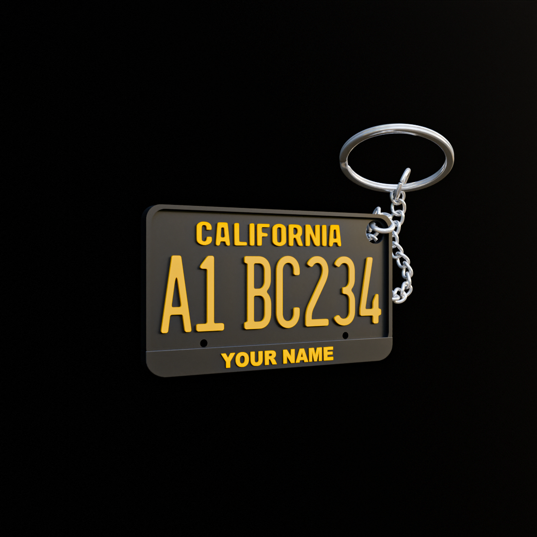 Customize California License Plate Keychain - %30 OFF - Free Delivery