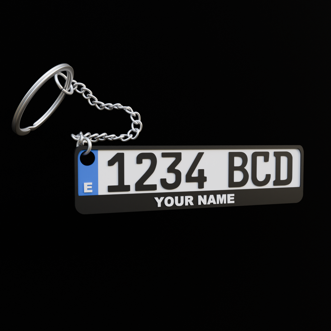 Customize Spain License Plate Keychain - %30 OFF - Free Delivery