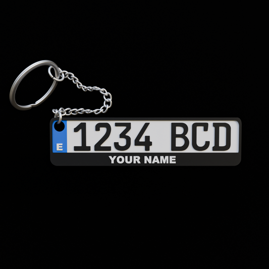 Customize Spain License Plate Keychain - %30 OFF - Free Delivery